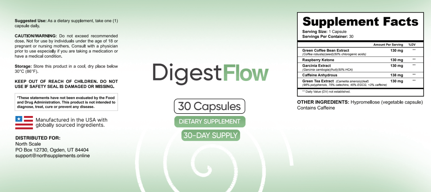 Digest Flow supplement label
